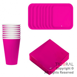 KIT DESCARTABLE POLIPAPEL FUCSIA FLUO X 1